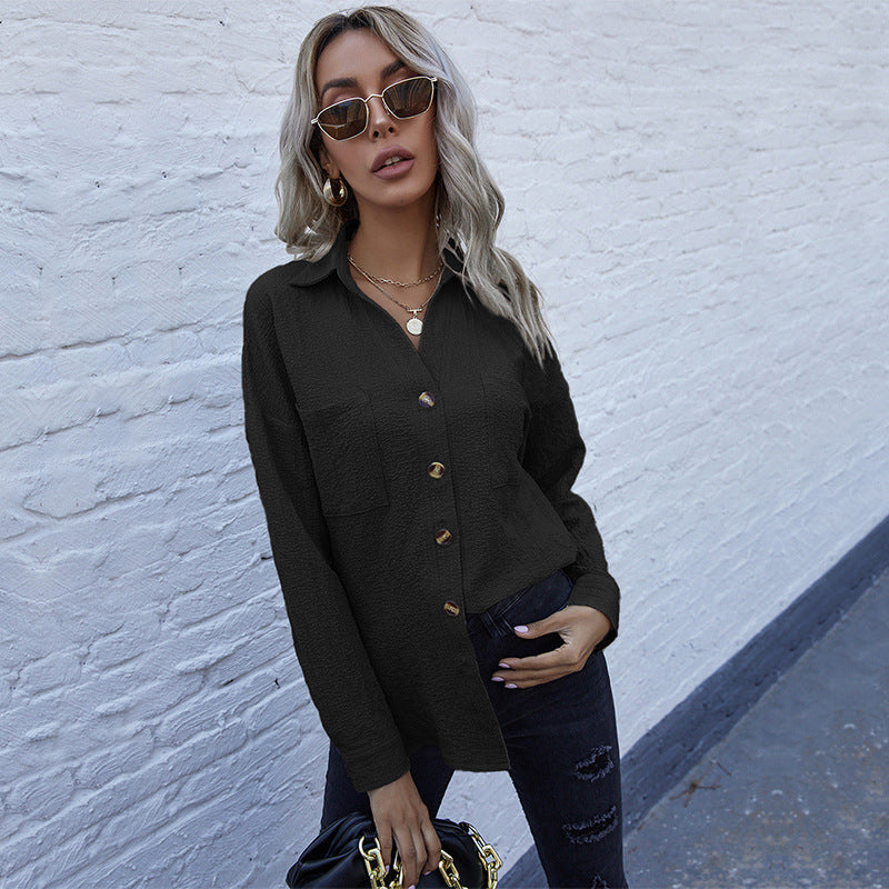 Women's Button-Down Shirt with Knot Detail