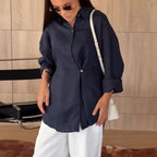 Women's Airy Shirt Blouse with Decorative Knot