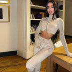 Women's Casual Sport Set with High Collar