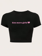 Women's Crop T-Shirt with Creative Statement Design
