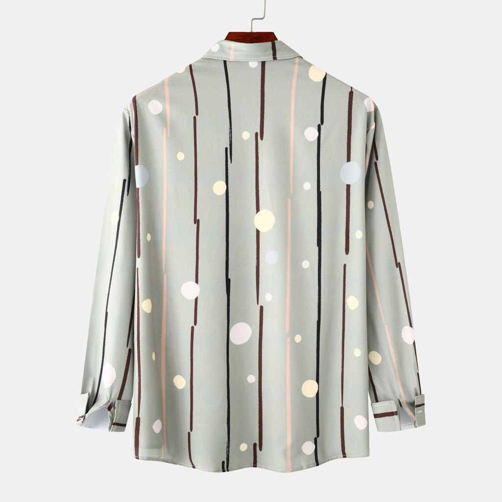 Women's Long Sleeve Blouse with Modern Graphic Pattern