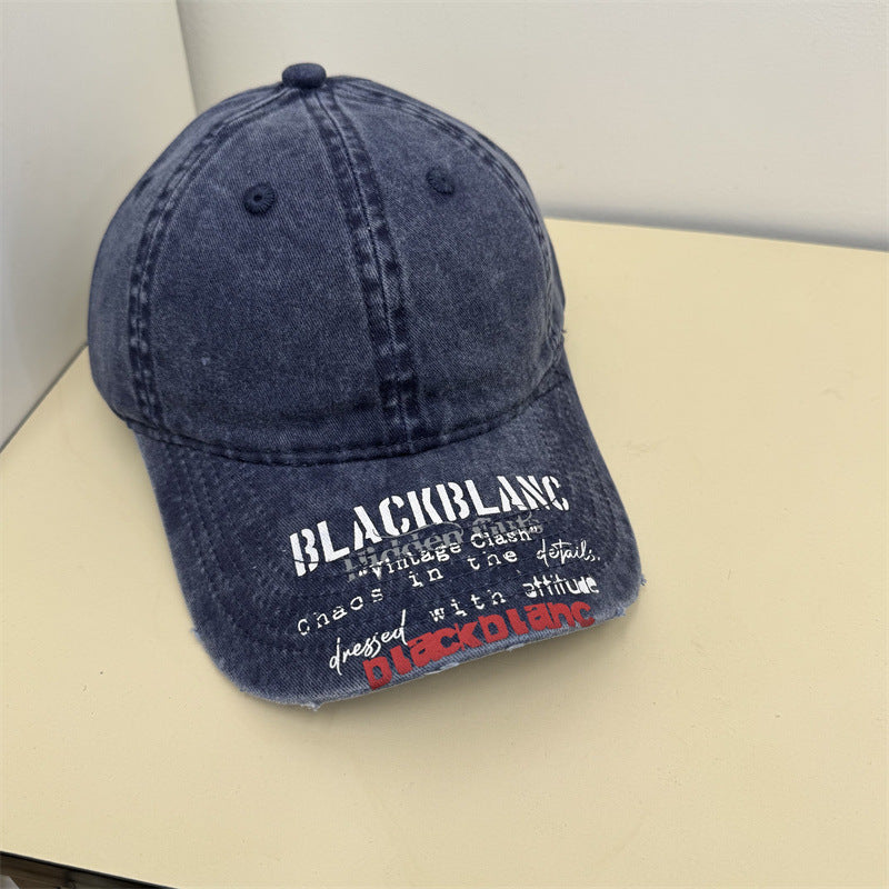 Men's Distressed Graphic Denim Cap