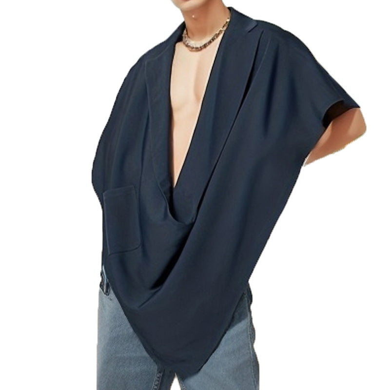 Women's Elegant Oversize Cape Jacket with Practical Pocket Design