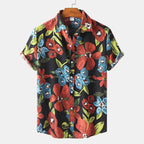 Women's Short Sleeve Shirt with Floral Print