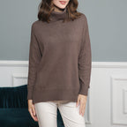 Women's Cozy Mock Neck Sweater with Wide Fit