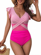 Women's Swim Dress with Modern Ruffle Details