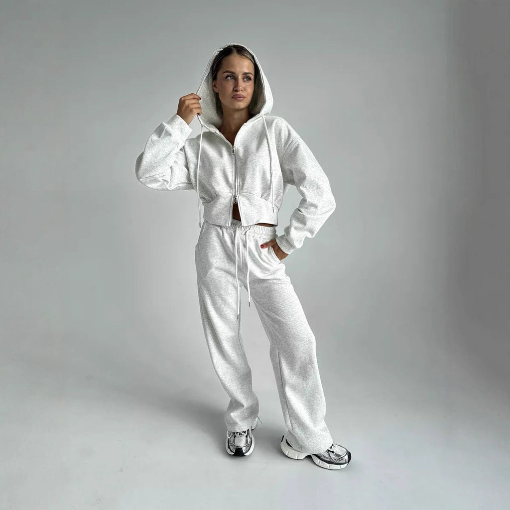 Cropped Zip-Up Hoodie