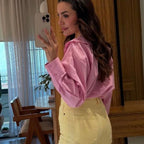 Women's Elegant Floral Embroidered Button-Down Blouse