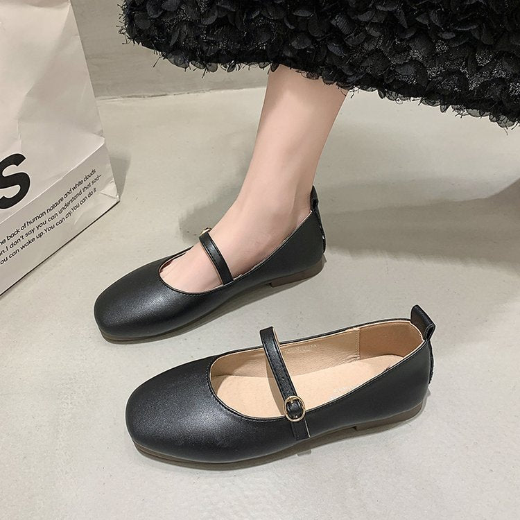 Women's Ballet Flats with Elegant Strap and Comfortable Footbed