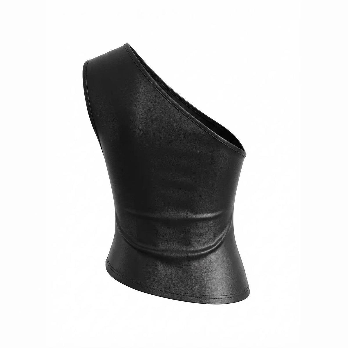 Women's Asymmetrical Faux Leather Top