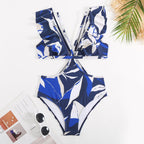 Women's Swimsuit with Wrap Design and Ruffle Details