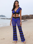Women's Crochet Crop Top and Shorts Set