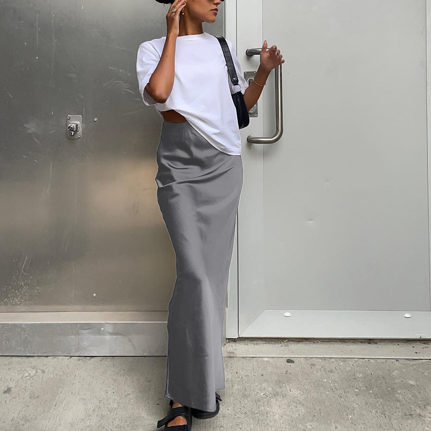 Women's High-Waisted Maxi Skirt with Side Slit
