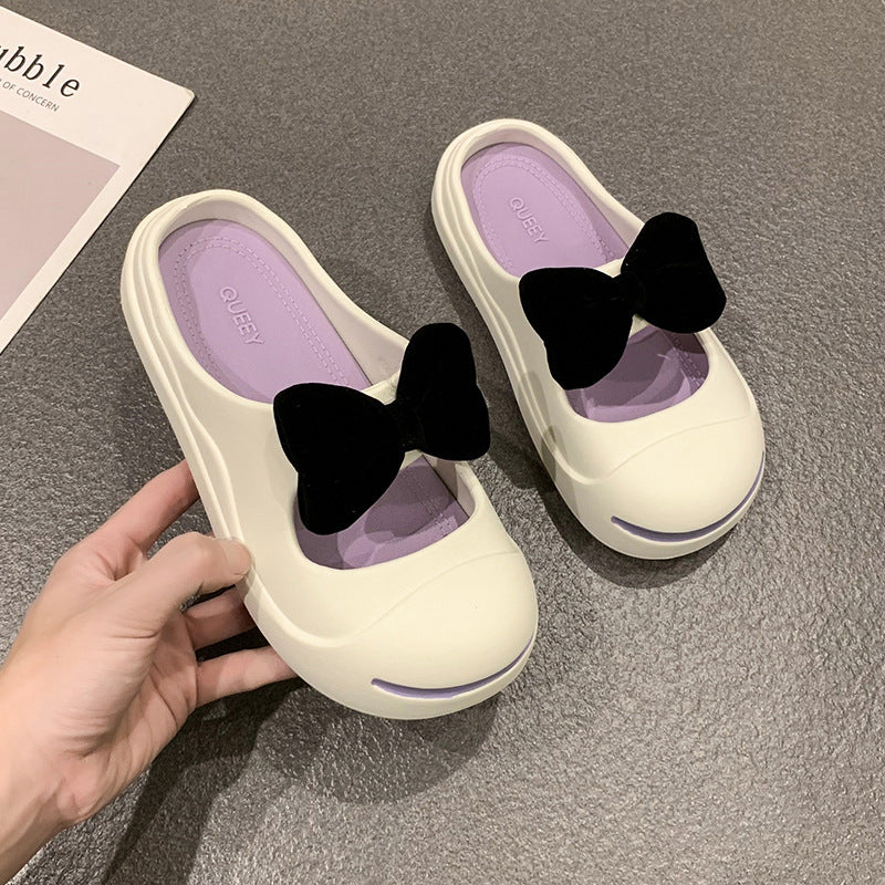 Women's Ballet Flats with Bow Detail and Non-Slip Sole