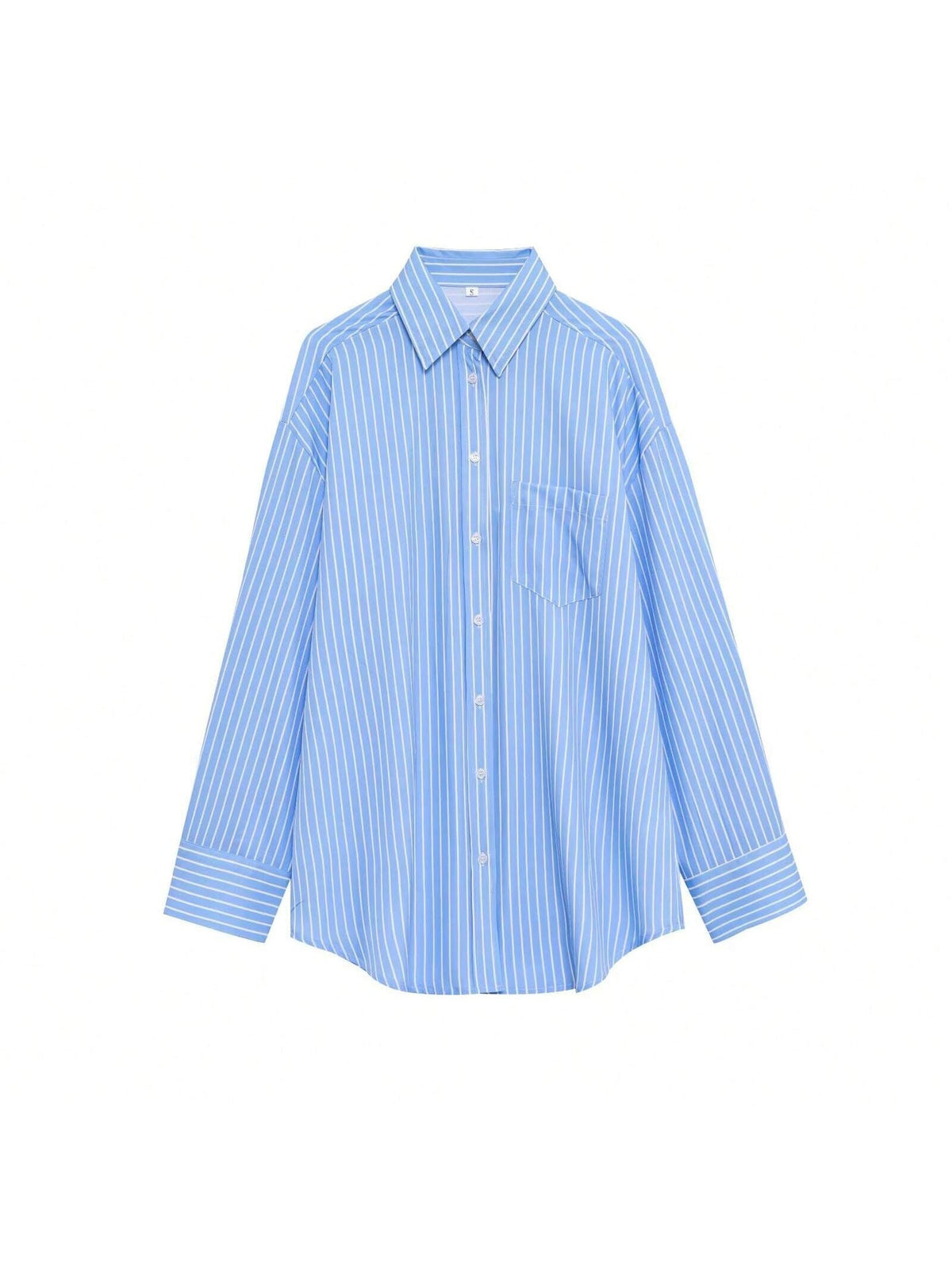 Casual Women's Striped Shirt Blouse with Pocket