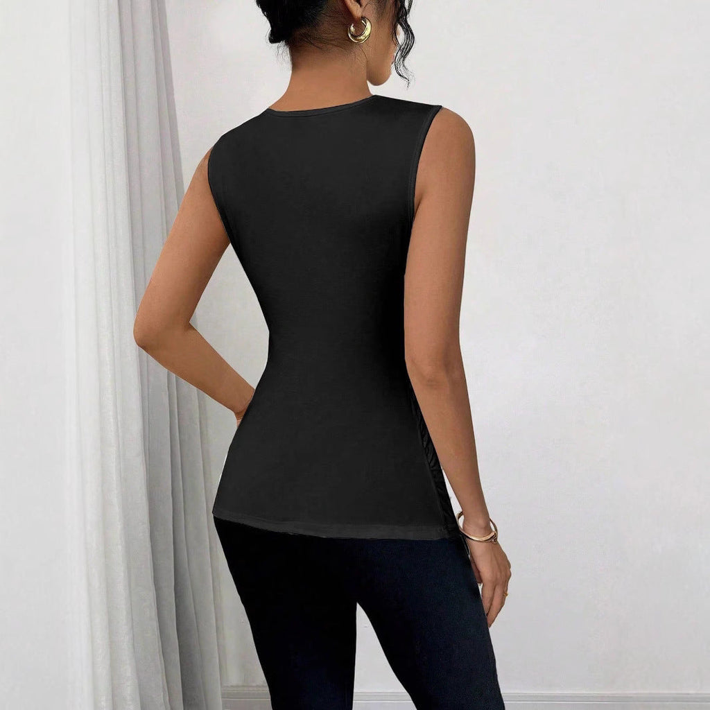Women's Sleeveless Top with Decorative Knot