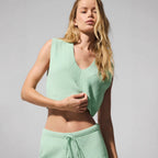 Women's Casual Knit Set with V-Neck and Shorts