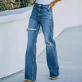 Women's Flared Jeans with Distressed Details