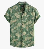 Women's Short-Sleeve Shirt with Unique Stripe and Dot Design