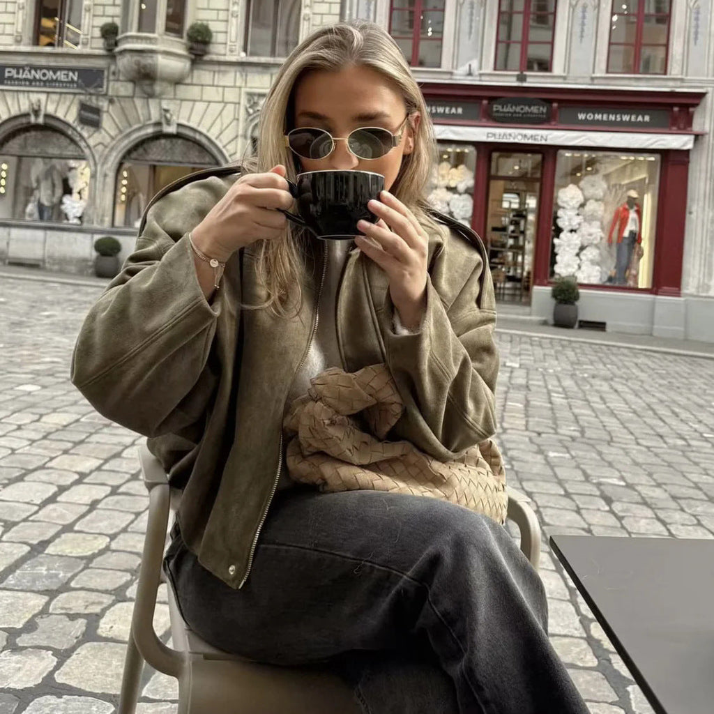 Elegant Oversized Jacket with Refined Cut