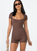 Women's Fitted Jumpsuit with Square Neckline and Short Sleeves