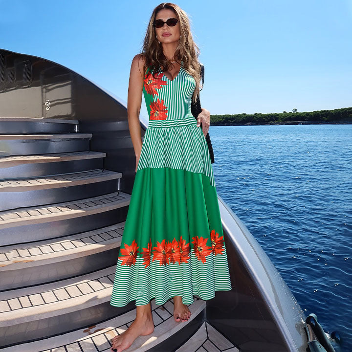 Women's Swimsuit with Ruffle Design and Matching Maxi Skirt