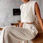 Two-Piece Set with Wide Sleeves and Elastic Waistband