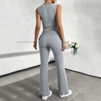 Women's Functional Sleeveless Top and Flowing Pants Set