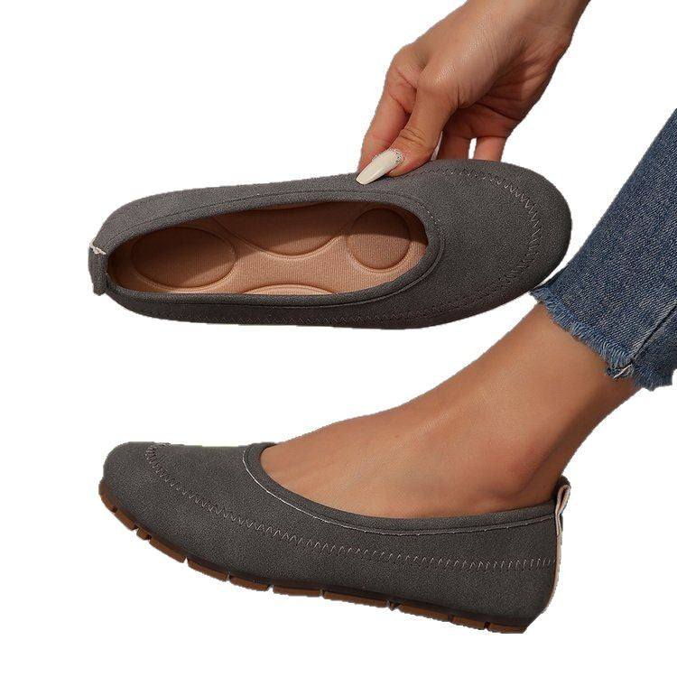 Women's Suede Ballet Flats with Anatomical Insole