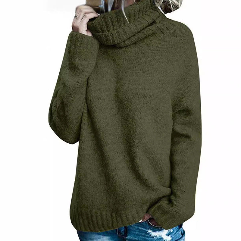Women's Cozy Mock Neck Sweater with Wide Fit