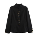Elegant Short Jacket with Decorative Buttons