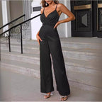 Elegant Women's Jumpsuit with Thin Straps and a Flowing Cut