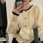 Women's Cozy Cardigan with Cable Knit Pattern