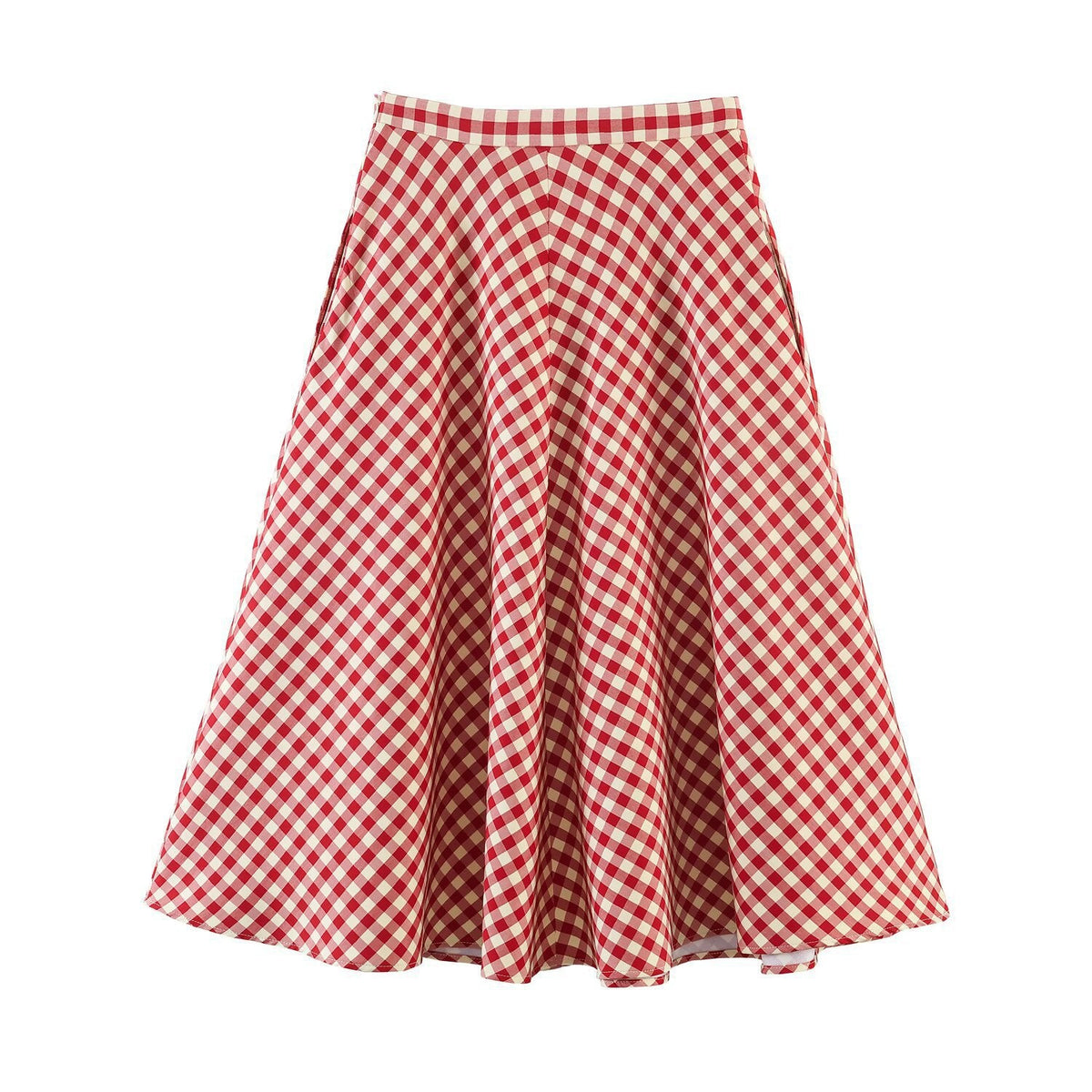 Women's Midi Skirt in Classic Plaid