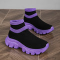 Women's Breathable Slip-On Sneakers with Knit Upper and Flexible Sole