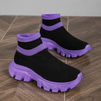 Women's Breathable Slip-On Sneakers with Knit Upper and Flexible Sole