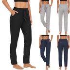Women's Comfortable Casual Pants with Elastic Waistband and Side Pockets