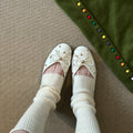 Women's Ballet Flats with Bow Accent and Sparkling Beads