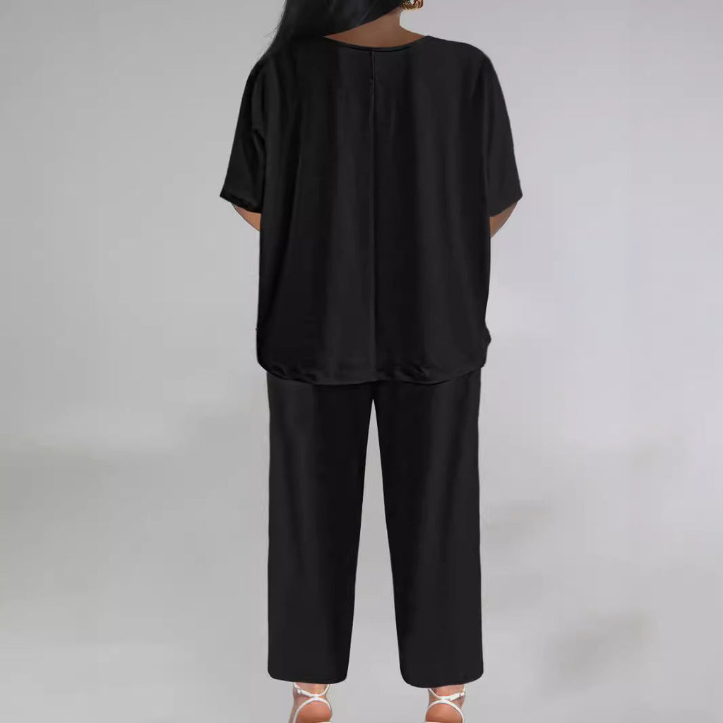 Women's Jumpsuit with Casual V-Neck and Wide Leg