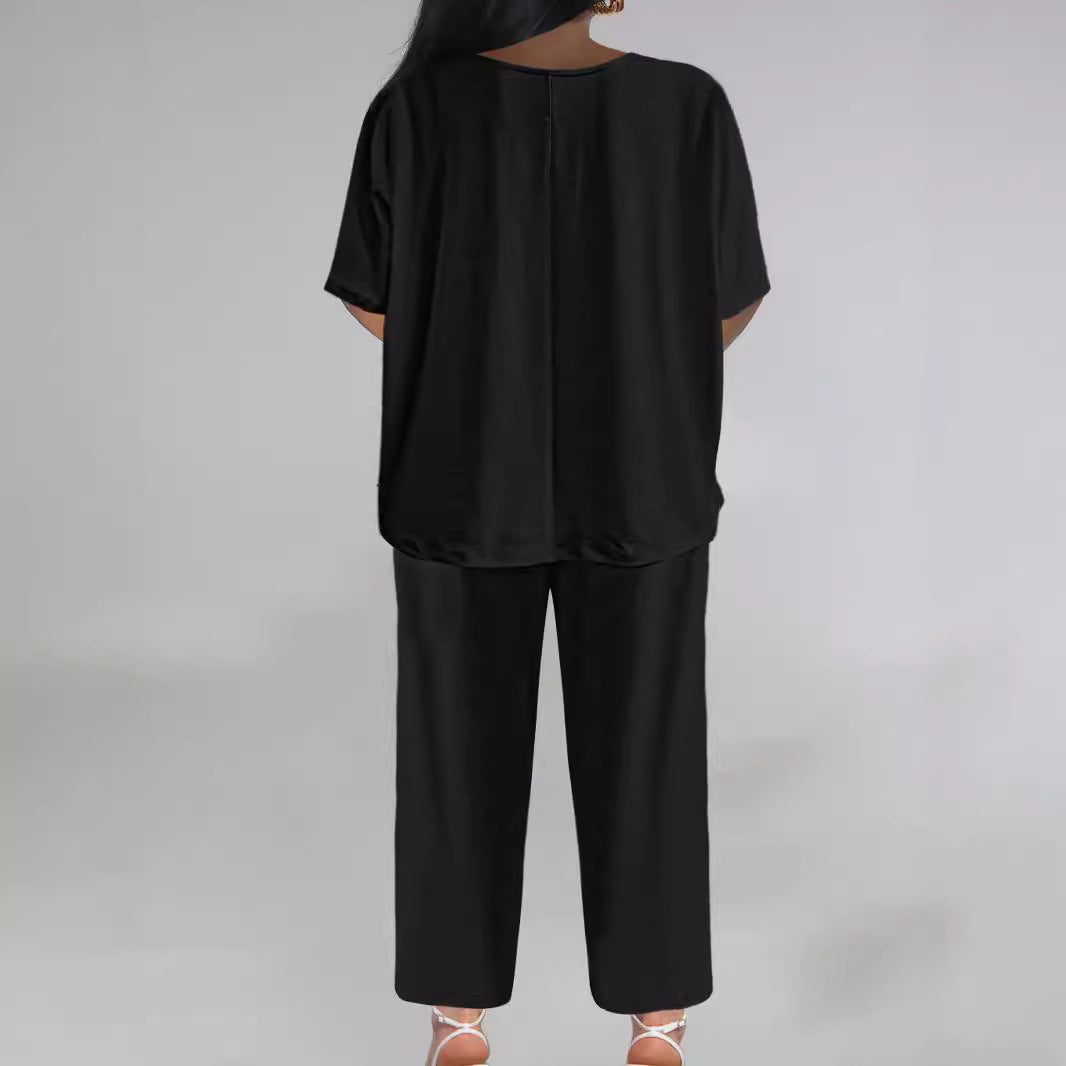 Women's Jumpsuit with Casual V-Neck and Wide Leg
