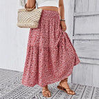 Women's Maxi Skirt with Flowing Cut and Floral Design