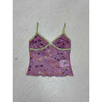 Women's Floral Spaghetti Strap Top with Ruffle Details