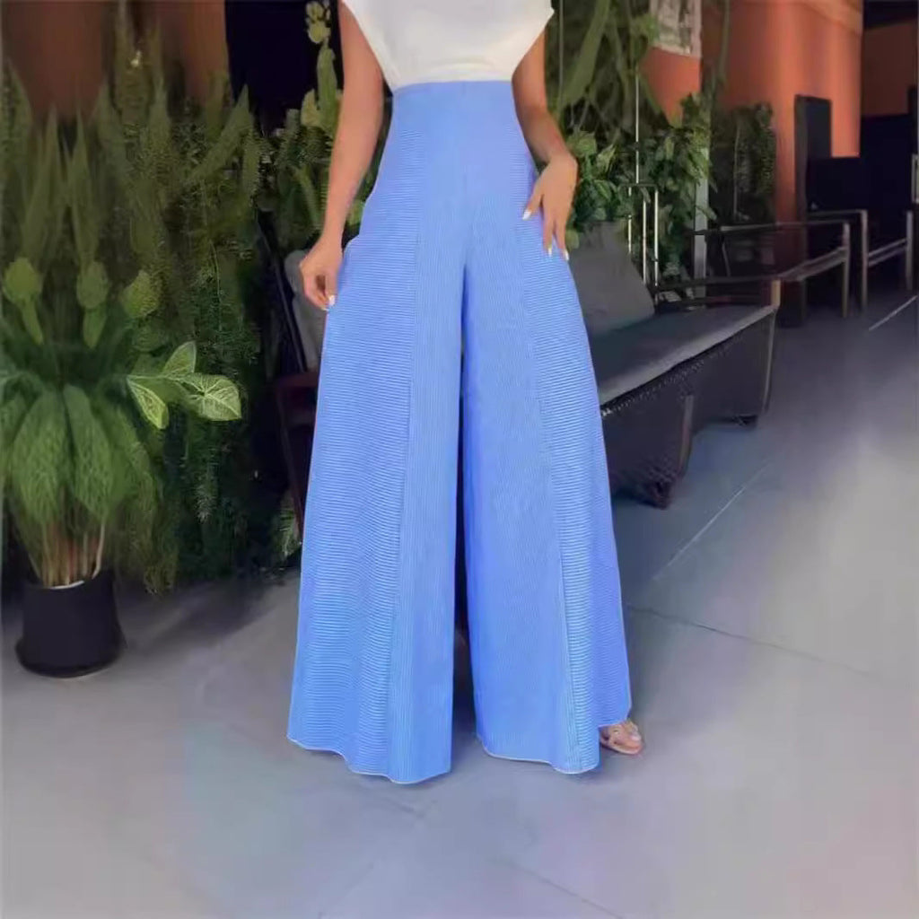 Women's Elegant Jumpsuit with Decorative Slit and Wide Leg