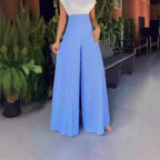 Women's Elegant Jumpsuit with Decorative Slit and Wide Leg