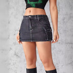 Women's Denim Skirt with Pockets