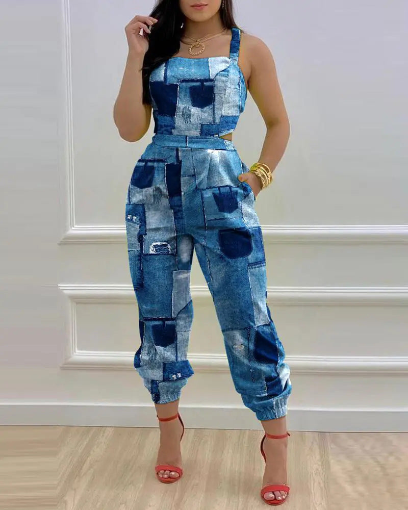 Casual Women's Jumpsuit with Floral Design