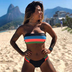 Women's Striped Bandeau Bikini