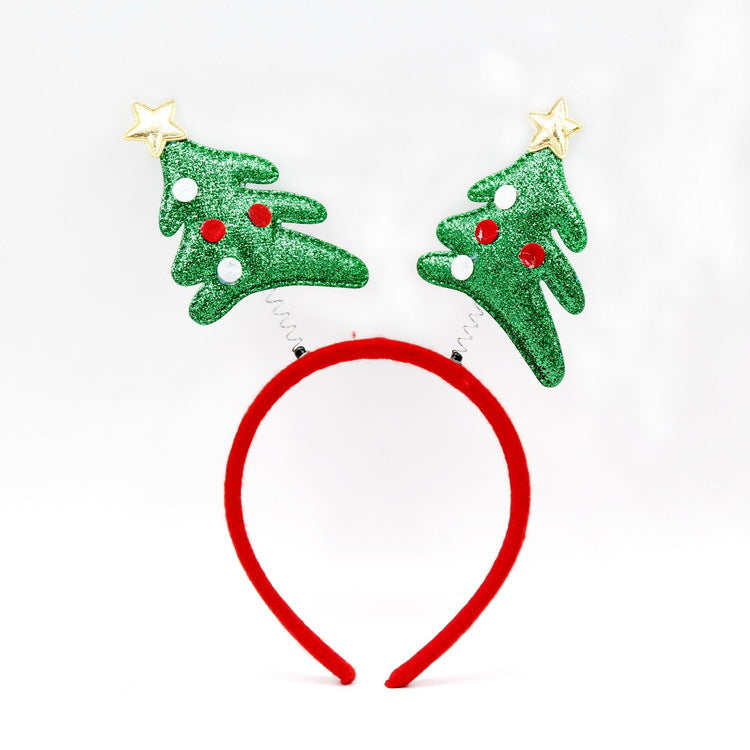 Festive Christmas Headband with Santa Figures