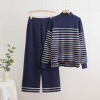 Women's Striped Knit Loungewear Set