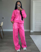Women's Casual Hoodie and Leisure Pants Set